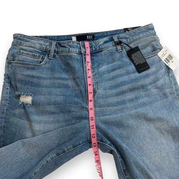 Kut From the Kloth Reese High Rise Fab AB Distressed Straight Ankle Jeans 18 - Picture 9 of 11